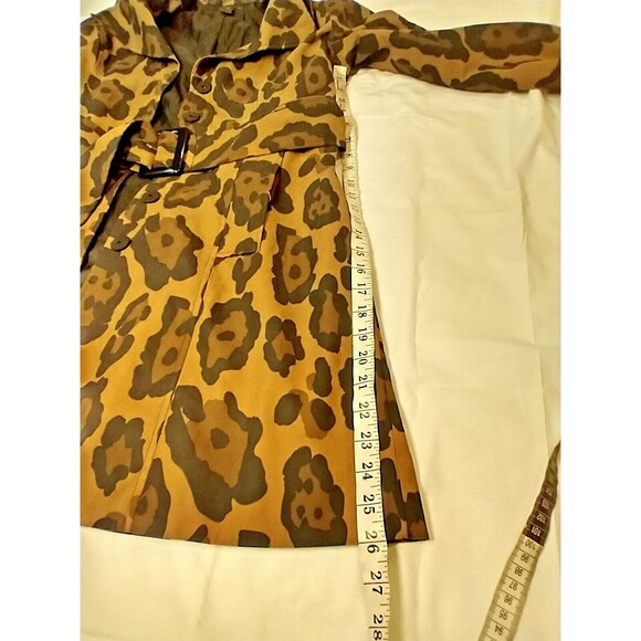 INC International Concepts Leopard Print Trench Coat With Belt Medium - Picture 5 of 10